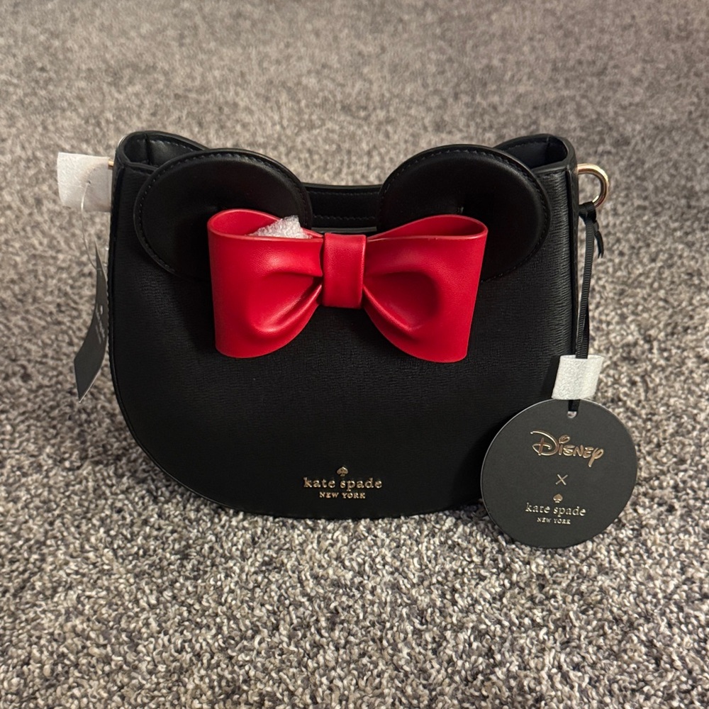 Kate Spade x Disney Black Bag with Red Bow Accent